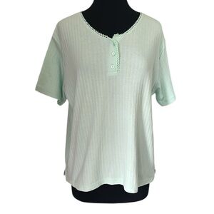 Vintage Basic Editions Mint Green Women's Top Size Large